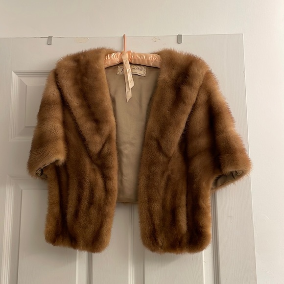 Vintage 1960’s Era Genuine Mink Stole Soft Tan color